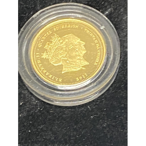 186 - A 2017 9ct gold proof coin 2 grams in weight