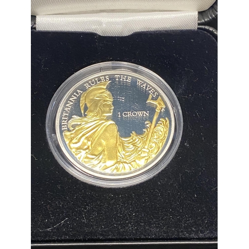 191 - A limited edition solid silver & gold plated 2015 commemorative coin