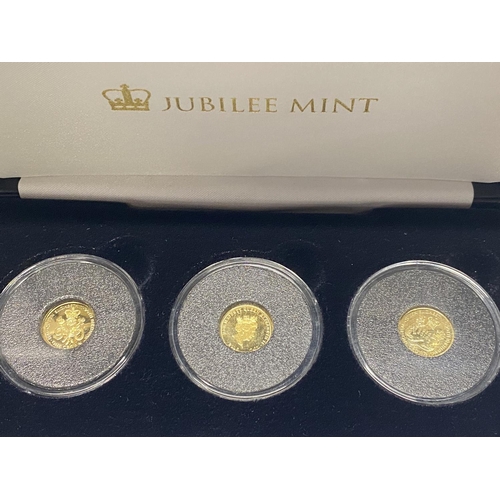 192 - A limited edition 9ct gold three coin set celebrating the Royal Birthdays.