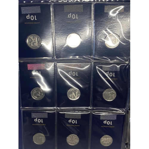 258 - A Changer Checker complete set of A-Z collectible 10 pence proof coins for 2018.