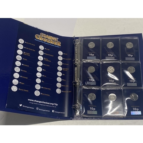 258 - A Changer Checker complete set of A-Z collectible 10 pence proof coins for 2018.