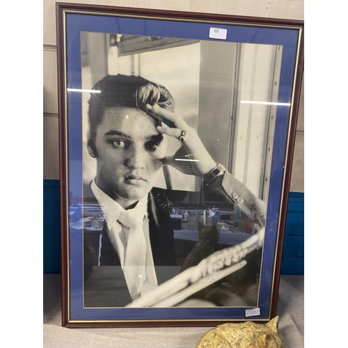 65 - A framed print of Elvis Presley 75x55cm, shipping unavailable