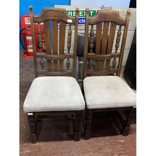 48 - Two vintage Oak dining chairs, shipping unavailable