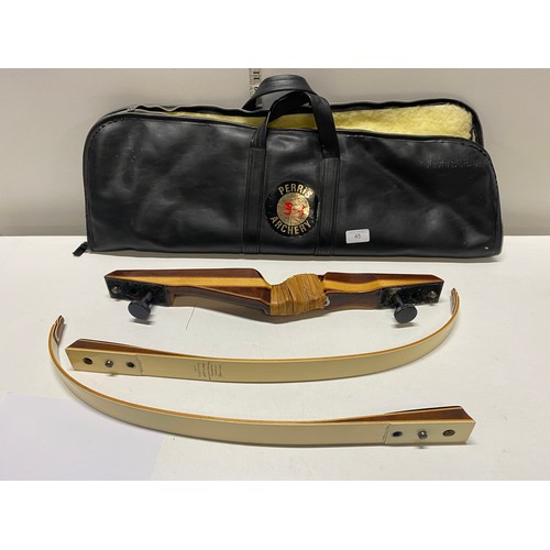 354 - A hand made by Border Archery, Mellerstain Gordon Scotland hunting bow in carry case. Reg Number RO1... 