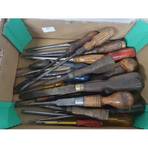 61 - A job lot of screwdrivers and vintage soldering irons. Shipping unavailable