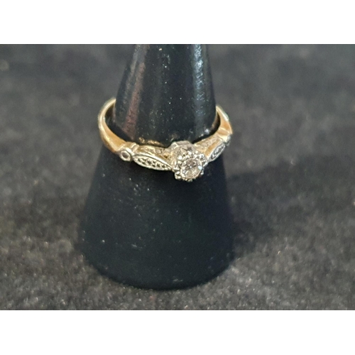 96 - An antique 18ct Gold and platinum diamond solitaire ring. size M. 2.44g