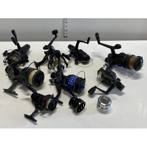 77 - A job lot of fishing reels including Shimarno