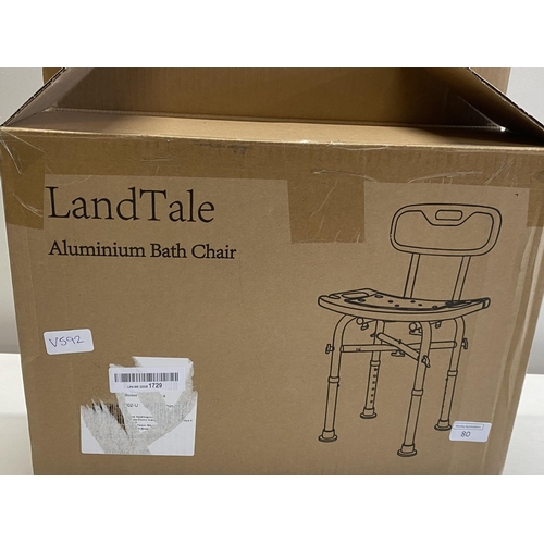 80 - A boxed aluminium bath chair.Shipping unavailable