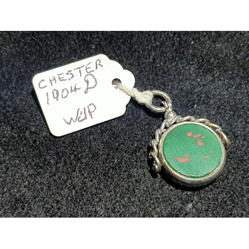 103 - A hallmarked for Chester 1904 spinning fob