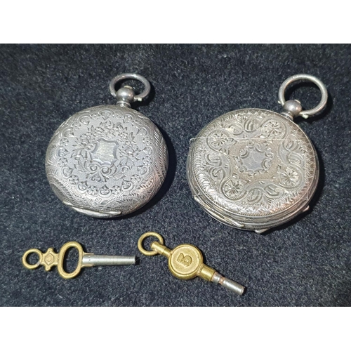 111 - Two antique ladies hallmarked silver pocket watches, both in working order