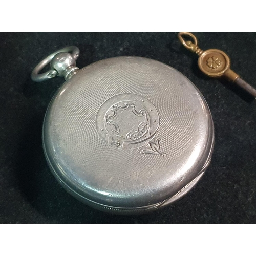 112 - A gentleman's hallmarked for Chester silver pocket watch, with elaborate silver dial and bubble dome... 