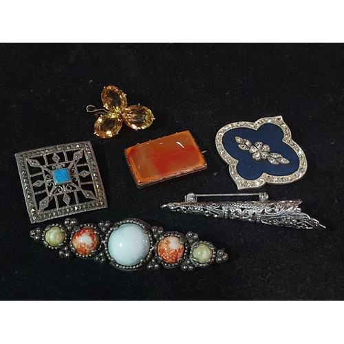 120 - A assortment of assorted costume jewellery brooches