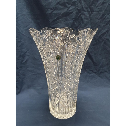 17 - A boxed large good quality Waterford Crystal vase (Maritana Prestige?) h36cm, (damage to box)