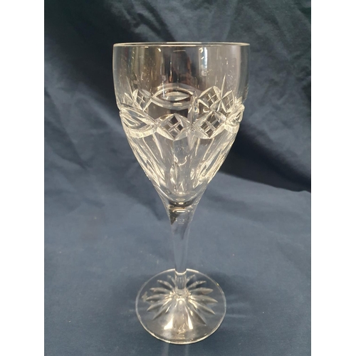 21 - Six Waterford Crystal Dolmen? stemmed glasses h22.5cm