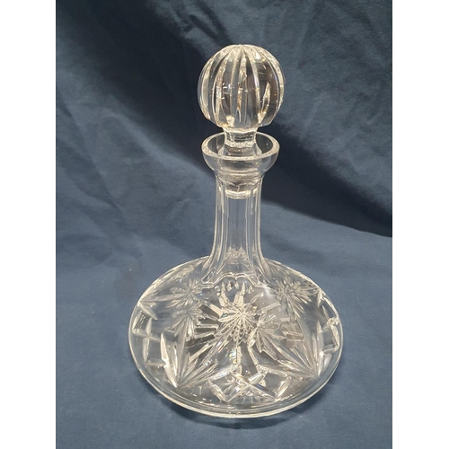 22 - A Waterford Crystal ships decanter with two Waterford Crystal brandy balloons