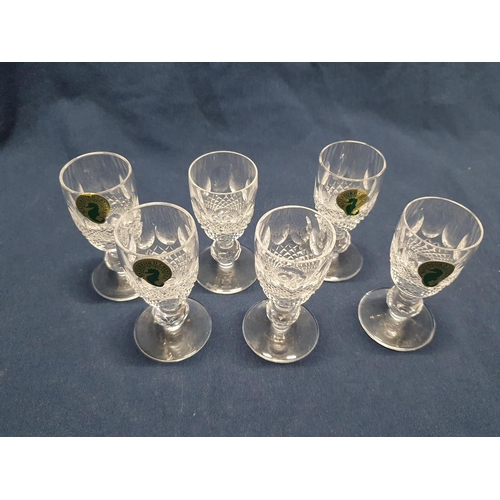 34 - Six Waterford Crystal liqueur glasses h9cm