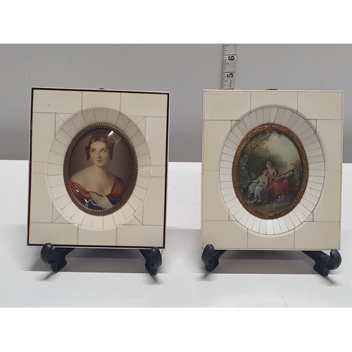 10 - A pair of hand finished antique framed miniatures