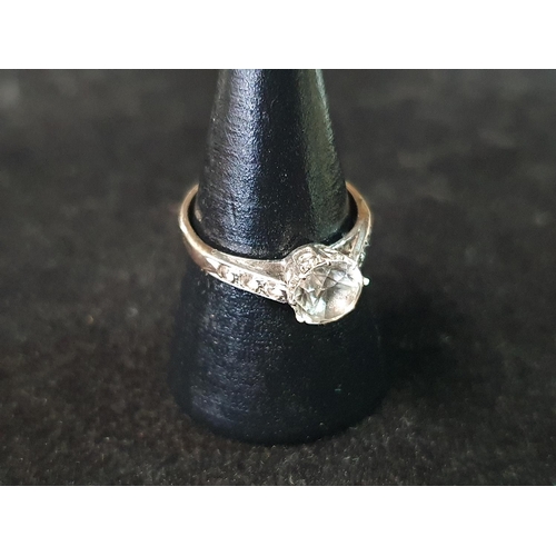 127 - A antique 9ct white gold ring with CZ stone size N gross weight 2.37g