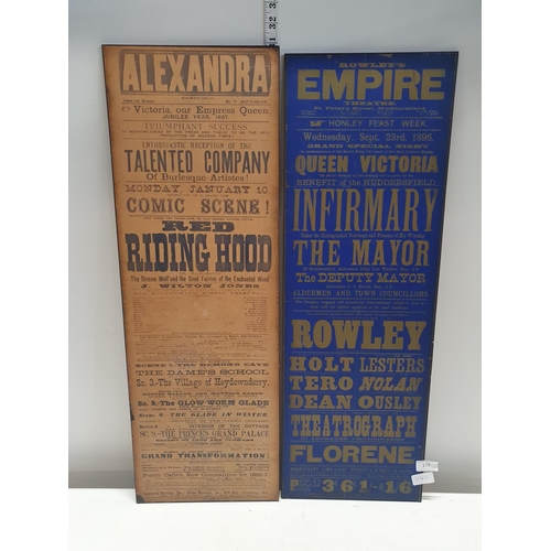 173 - Two antique style theatre advertising boards, shipping unavailable