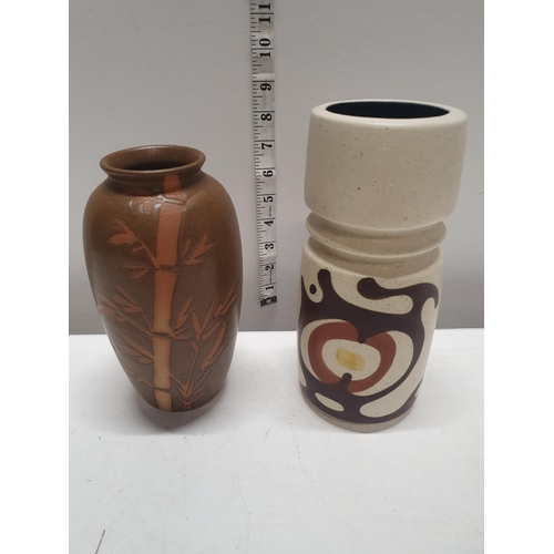 44 - Two pieces of signed art pottery, shipping unavailable