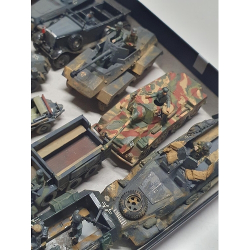 60 - A selection of built and painted scale models of German WW2 vehicles