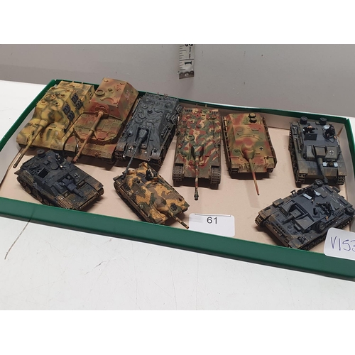 61 - A selection of built and painted scale models of German WW2 tank destoryers