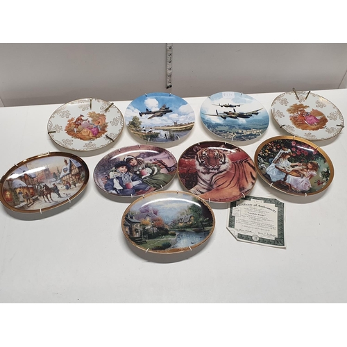 92 - A selection of assorted collectors plates some with certs, shipping unavailable