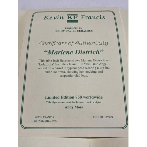 154 - A boxed collectable Kevin Francis limited edition 465/750 Marlene Dietirch figurine with COA