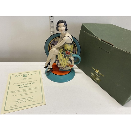 157 - A boxed collectable Kevin Francis limited edition 894/900 'Young Clarice Cliff Renaissance' figurine... 