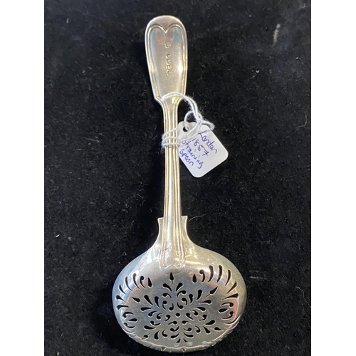 193 - A hallmarked for London 1857 silver straining spoon 61g