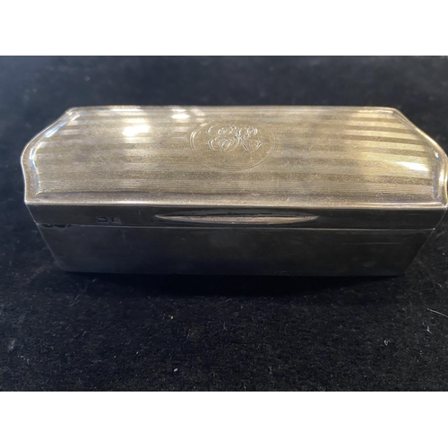 229 - A hallmarked for Birmingham solid silver box with dedication to top 109g