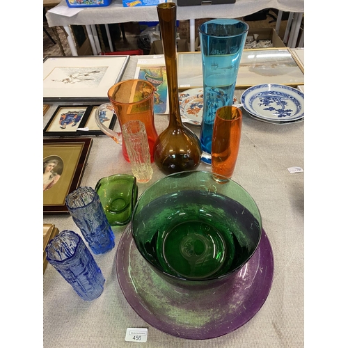 456 - A job lot of assorted coloured art glass, shipping unavailable