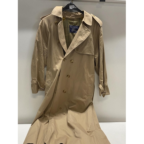 466 - A vintage Burberry (Burberrys) long trench coat size 10