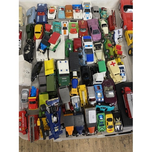 83 - A tray full of assorted die-cast models, including Dinky and Corgi