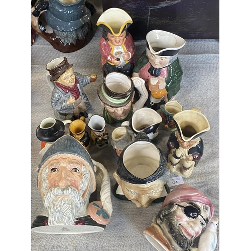 154 - A selection of Toby character jugs including Royal Doulton, Staffordshire etc. Shipping unavailable