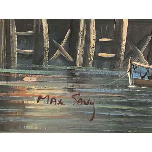 38 - A framed oil on canvas by Max Savy 54x45cm, shipping unavailable