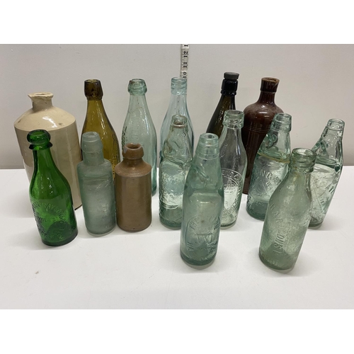 165 - A selection of assorted antique bottles and ceramics.  shipping unavailable.