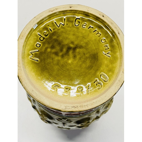 147 - A west German art pottery vase 30cm tall.  shipping unavailable.