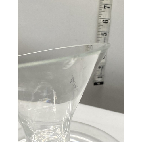 313 - A contemporary hand made carafe with stopper, slight nibble to rim, shipping unavailable