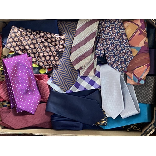 158 - A box full of assorted men's neck ties, some designer names.