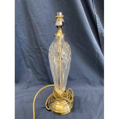 189 - A stylish glass & brass table lamp.  no shipping