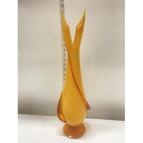 196 - A large art glass vase. 48cm tall. No shipping