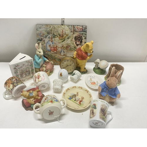 200 - A large selection of Peter Rabbit related items, and other, shipping unavailable