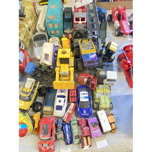 42 - A large selection of assorted play worn die-cast models