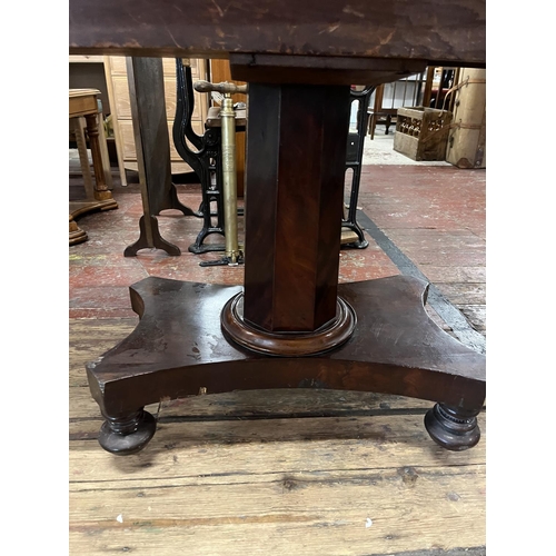 87A - A early Victorian swivel  & flip top table with storage under. Open size : 102cm x 100cm x 75cm tall... 