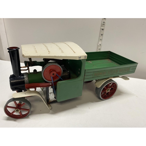 100 - A vintage Mamod steam wagon SW1 in working order (needs steering rod and new belts)