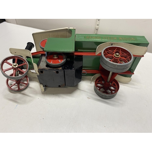 100 - A vintage Mamod steam wagon SW1 in working order (needs steering rod and new belts)