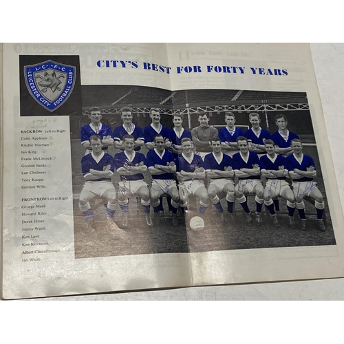 102 - A 1961 Leicester City programme marking their achievement in reaching the FA cup final, signed by mo... 