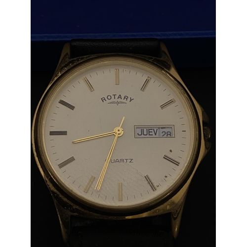 131 - A boxed gentleman's Rotary wrist watch with date window and a ladies Movado wrist watch