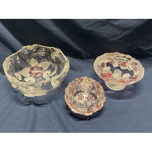 16 - A selection of German Walther art glass bowls and other, shipping unavailable